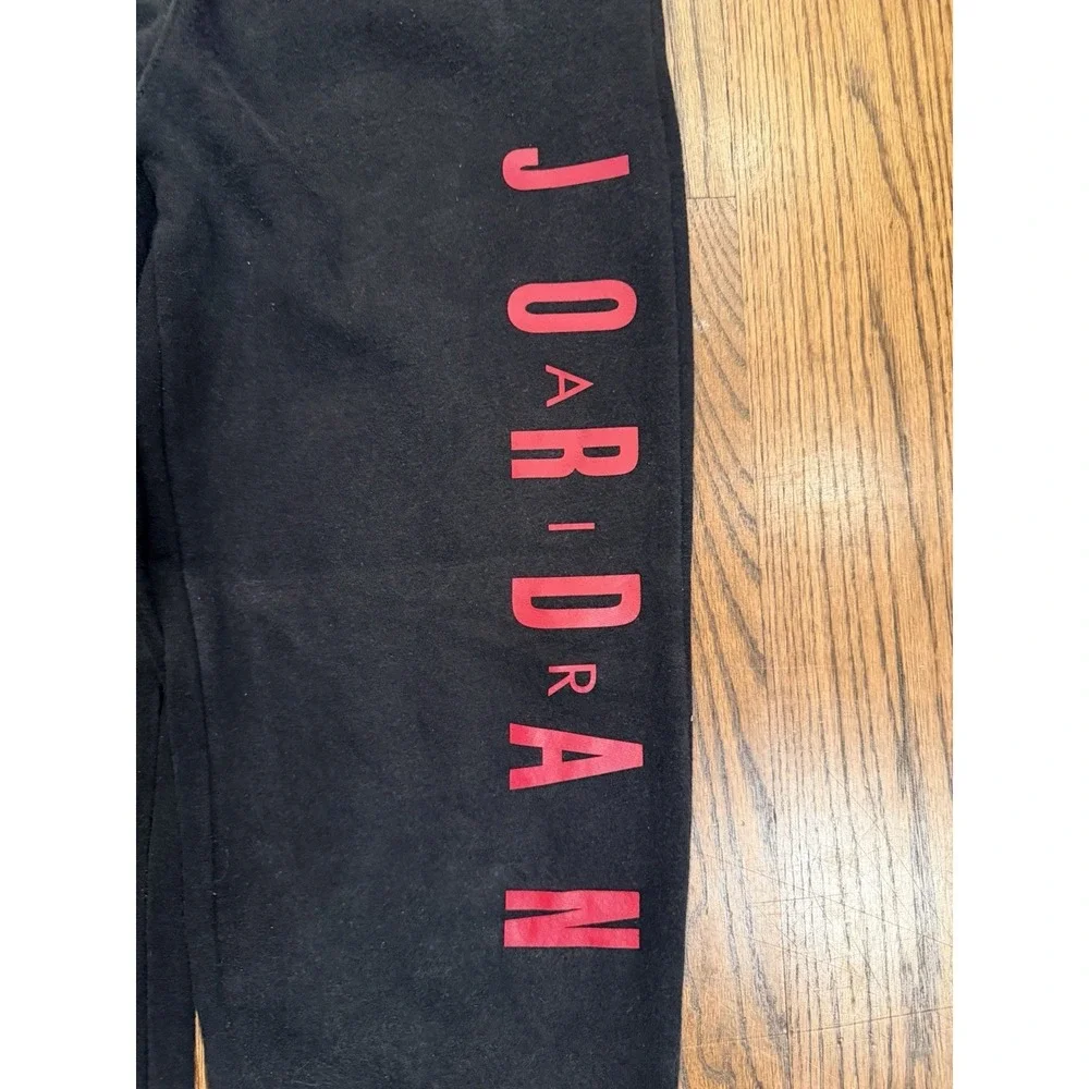 Nike Air Jordan Joggers Youth Size XL Black Sweatpants Red‎ Logo